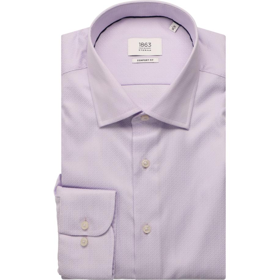 ETERNA 1863 Overhemd lila, Gestructureerd Paars