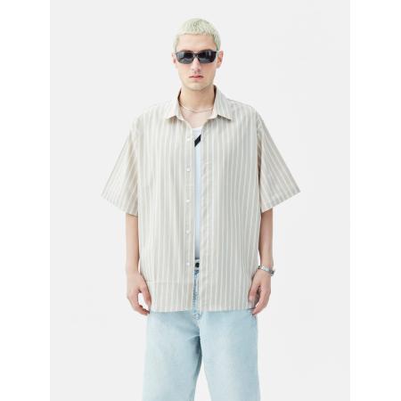 VAMOS CLO Overhemd beige / wit