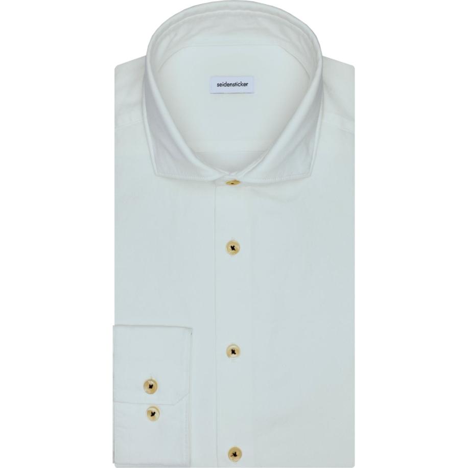 Seidensticker Smart Casual Overhemd ecru, Effen Wit