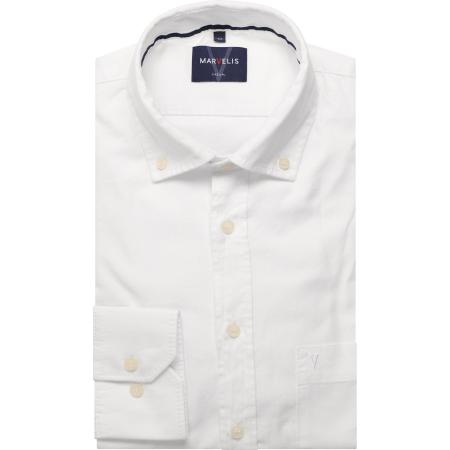 Marvelis Casual Overhemd wit, Effen