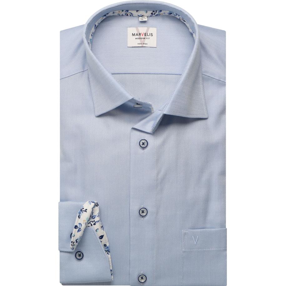 Marvelis Overhemd blauw, Effen Blauw