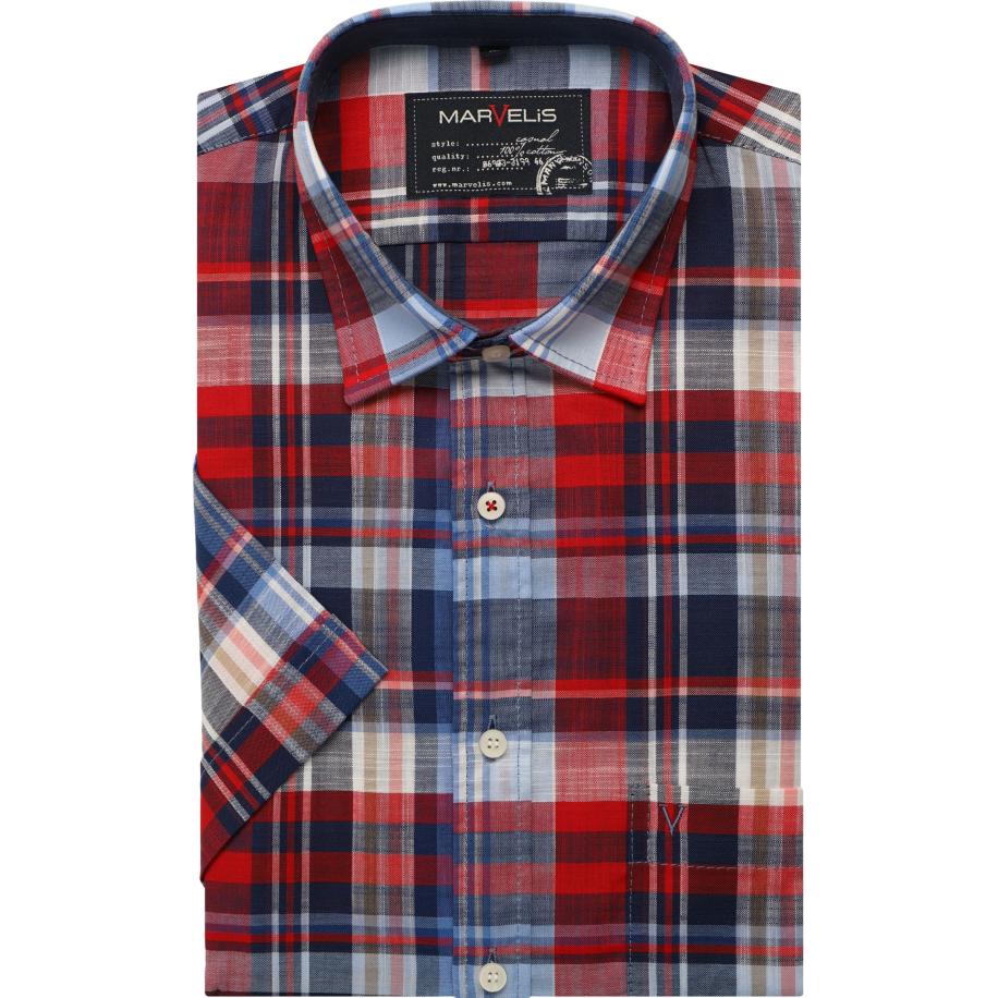 Marvelis Casual Overhemd Korte mouw rood Rood