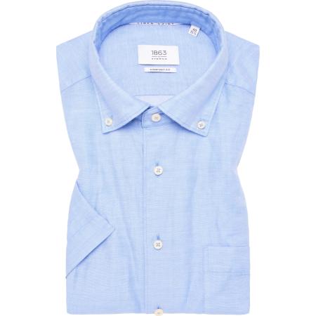 ETERNA 1863 Linnen Overhemd blauw, Effen
