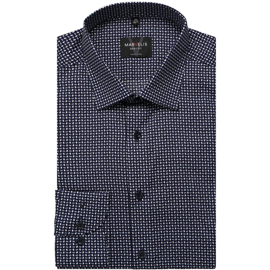Marvelis Overhemd marine, Bedrukt Blauw