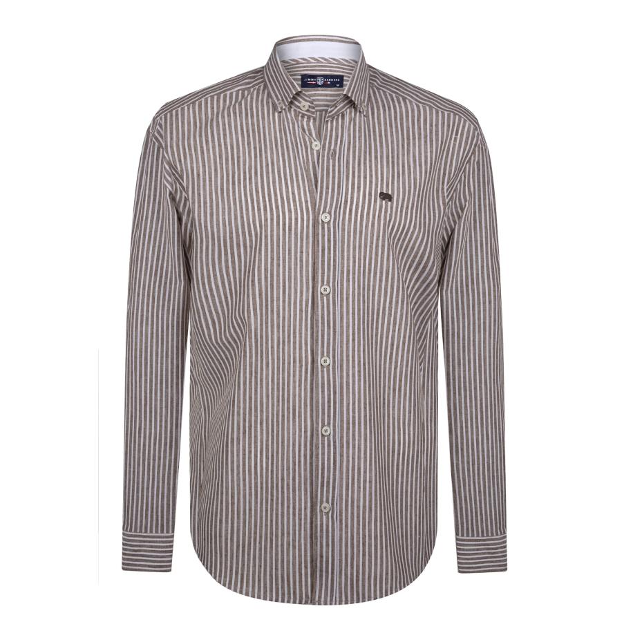 Jimmy Sanders Jimmy Sanders Overhemd bruin / wit -