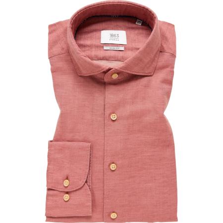 ETERNA 1863 Linnen Overhemd zalm, Effen
