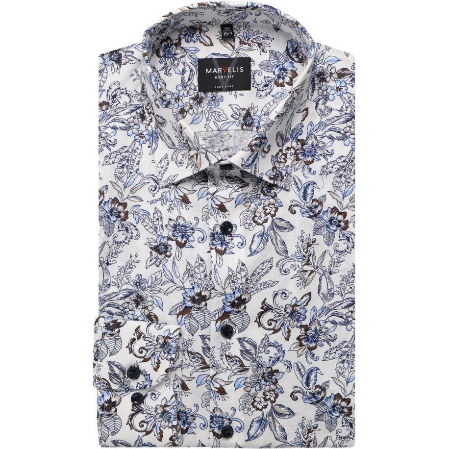 Marvelis Overhemd blauw, Bedrukt Blauw