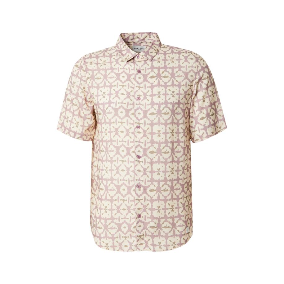 NOWADAYS Overhemd crème / lichtbruin / kersrood Rood