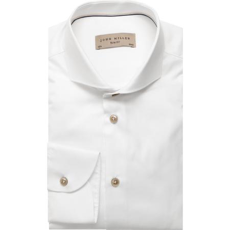John Miller Overhemd wit, Effen
