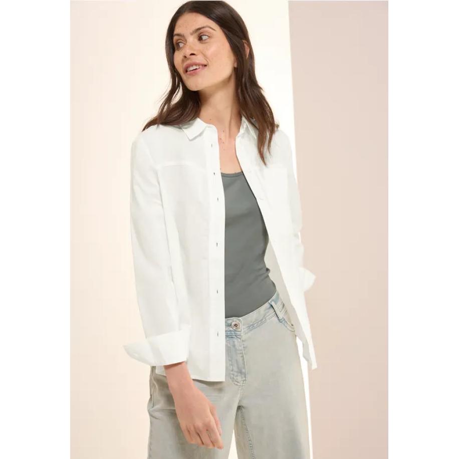 CECIL Zomerse overhemdblouse Wit