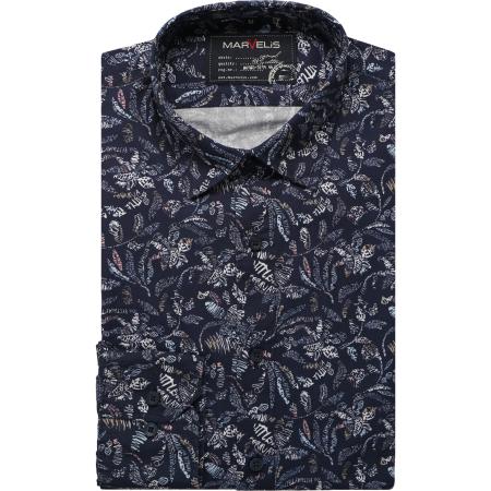 Marvelis Casual Overhemd marine, Bedrukt