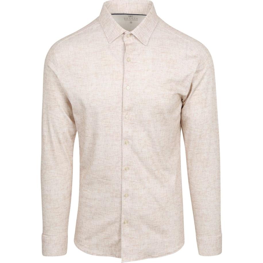 Desoto Overhemd Monochrome Beige Bruin