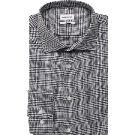 Seidensticker Flanellen Overhemd donkerblauw, Ruit