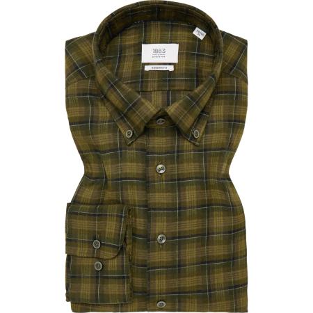 ETERNA 1863 Flanellen Overhemd groen, Ruit