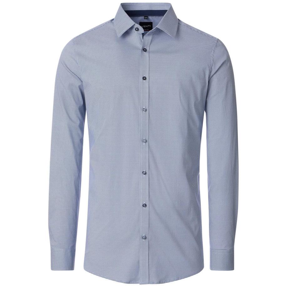 Venti Overhemd blauw, Bedrukt Blauw