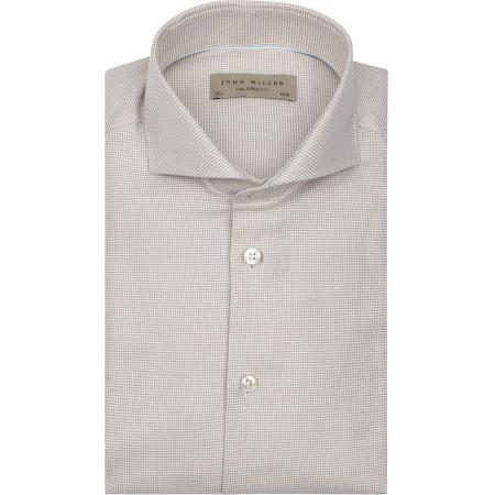 John Miller Overhemd Small Check Beige