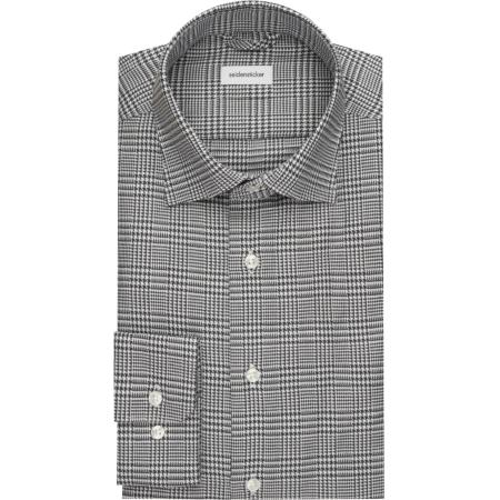 Seidensticker Flanellen Overhemd blauw, Pied De Poule