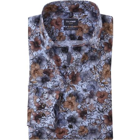 OLYMP Luxor Overhemd blauw, Bedrukt