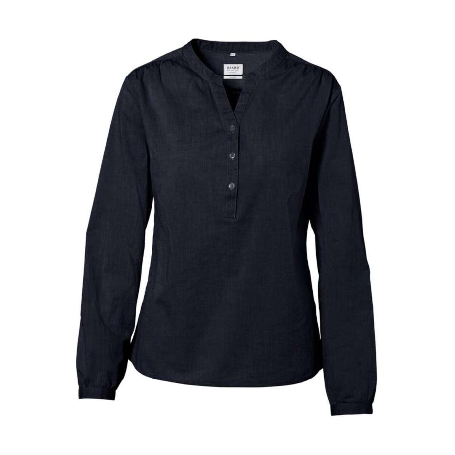 HAKRO Dames Overhemd inkt, Effen Blauw
