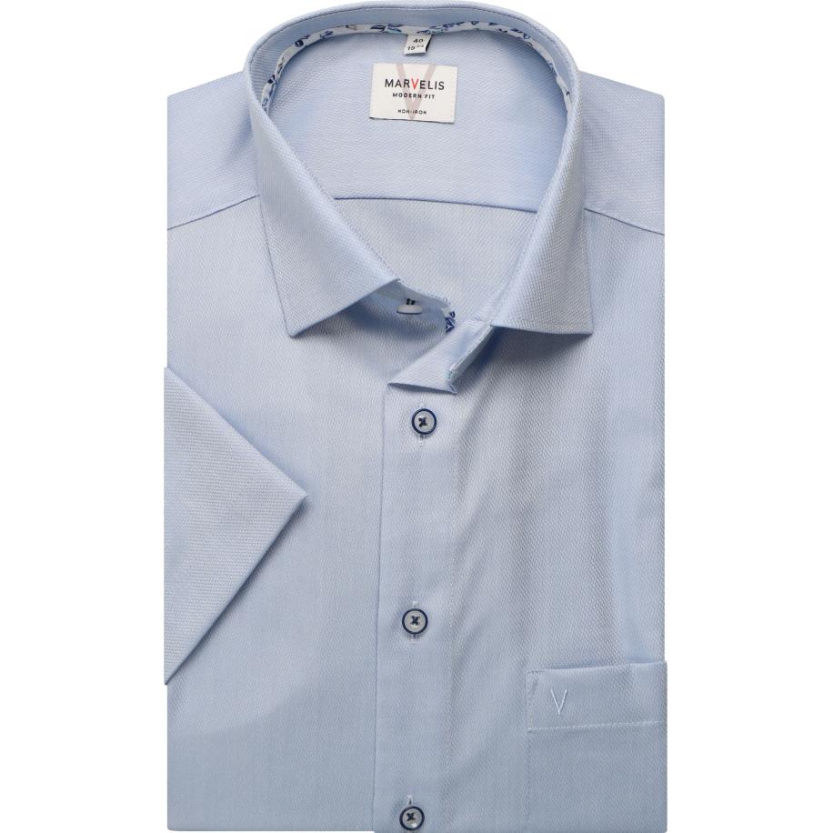 Marvelis Overhemd Korte mouw blauw Blauw