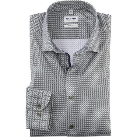 OLYMP Level Five Overhemd olijf, Motief