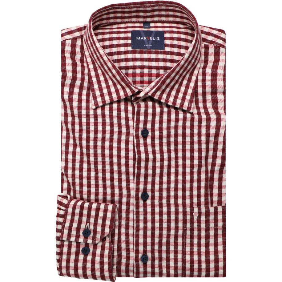Marvelis Casual Overhemd rood, Ruit Multicolor