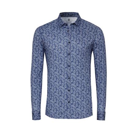 Desoto DESOTO Overhemd smoky blue / donkerblauw / wit