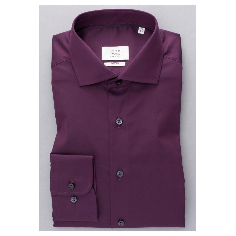 ETERNA 1863 Overhemd paars, Effen Paars