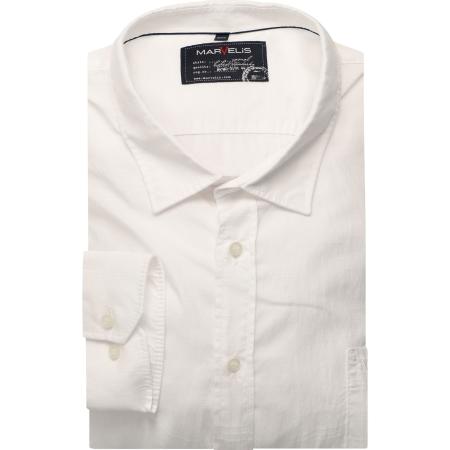 Marvelis Casual Overhemd wit, Effen