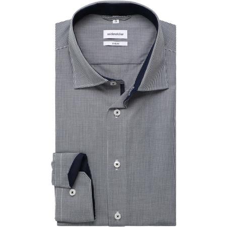 Seidensticker Overhemd donkerblauw, Ruit