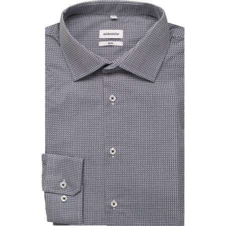 Seidensticker Overhemd blauw, Bedrukt