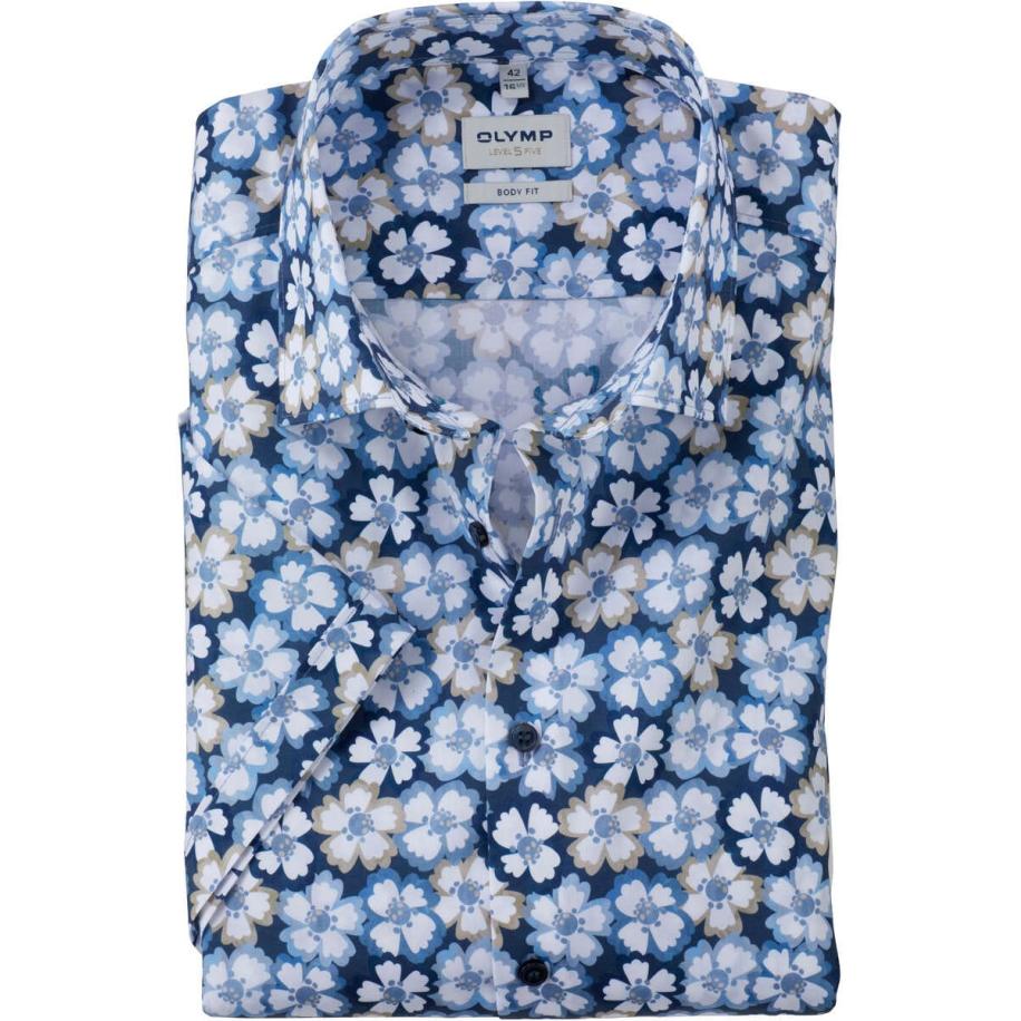 OLYMP Level Five Overhemd Korte mouw blauw Blauw