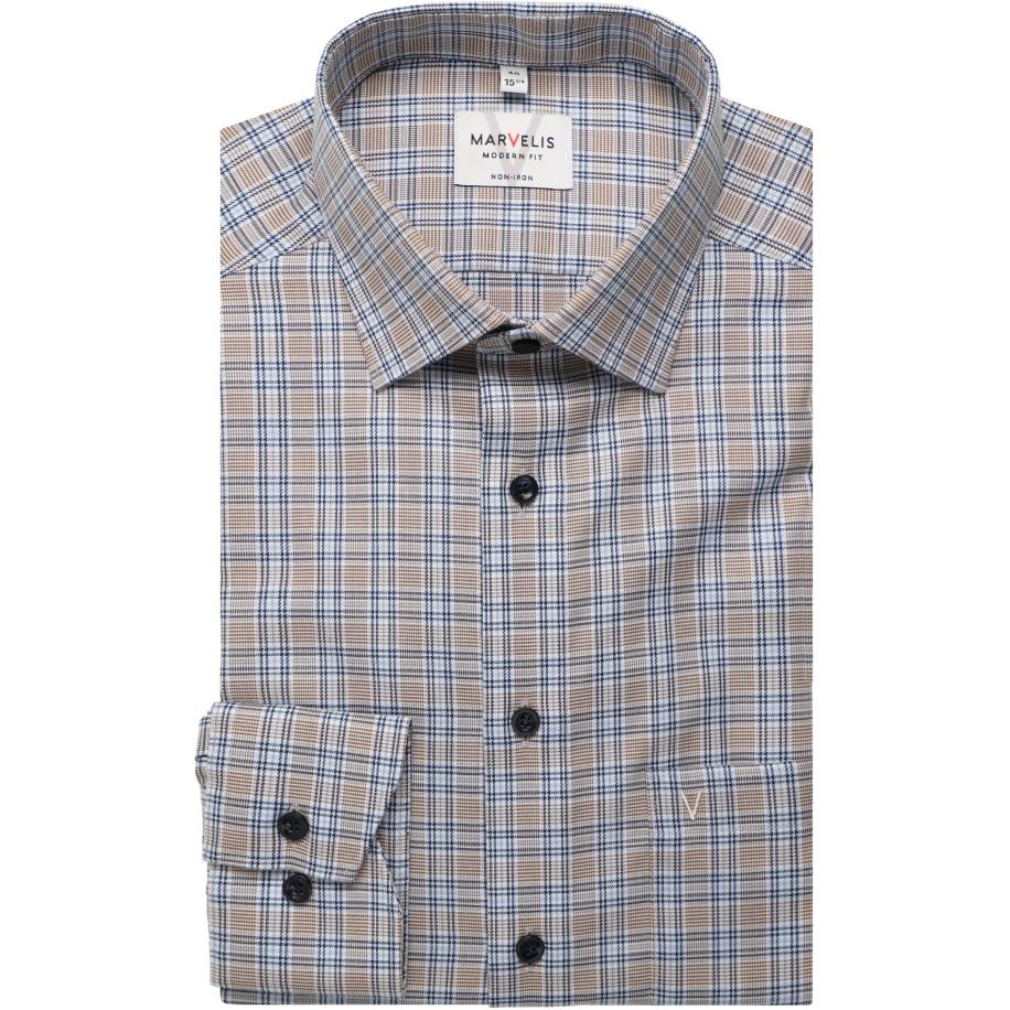Marvelis Overhemd bruin, Ruit Bruin