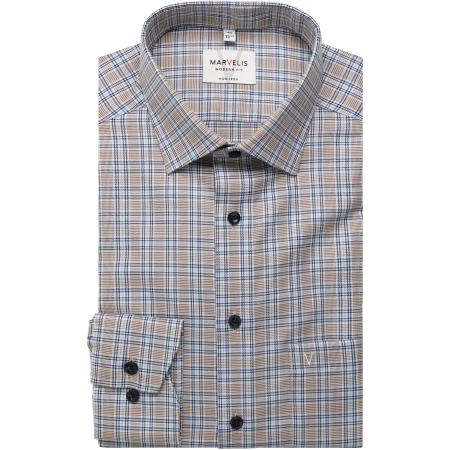 Marvelis Overhemd bruin, Ruit