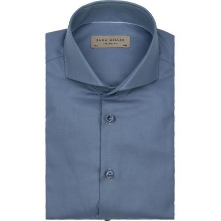 John Miller Overhemd Twill Indigo