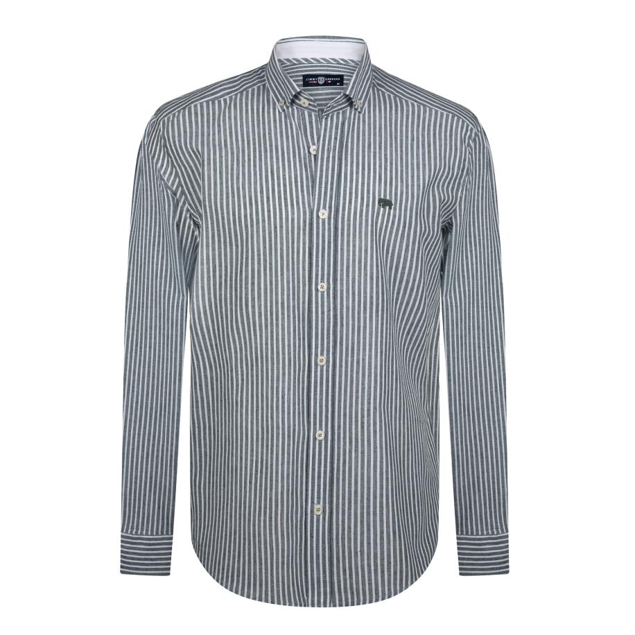 Jimmy Sanders Jimmy Sanders Overhemd kaki / donkergroen / wit -