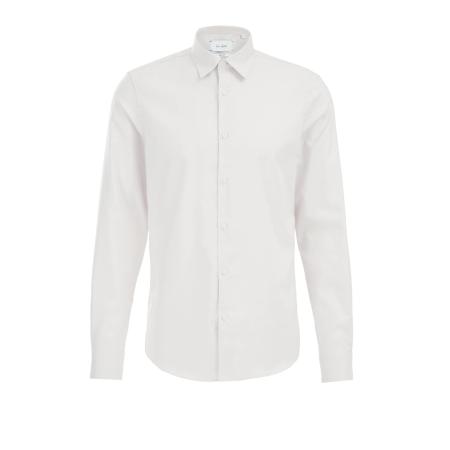 Van Gils heren katoenen twill overhemd met stretch - Slim Fit - Gebroken wit - Katoen - Maat: XS