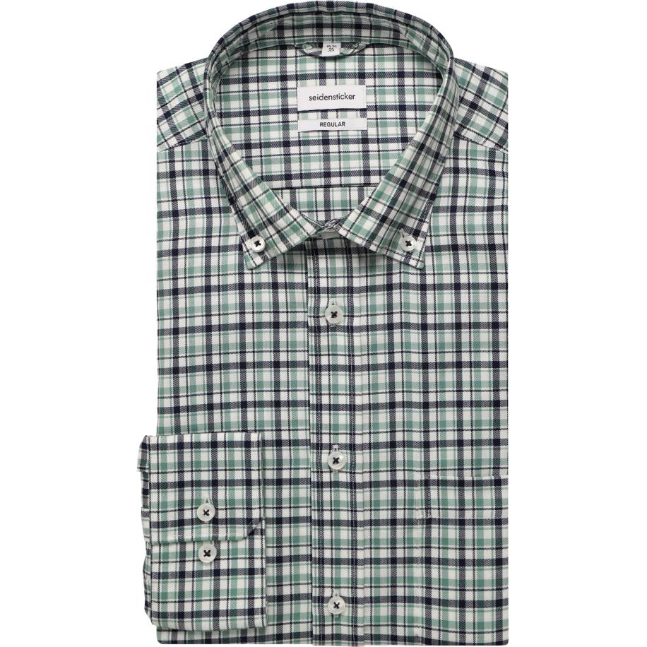 Seidensticker Overhemd groen, Ruit Groen