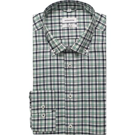 Seidensticker Overhemd groen, Ruit