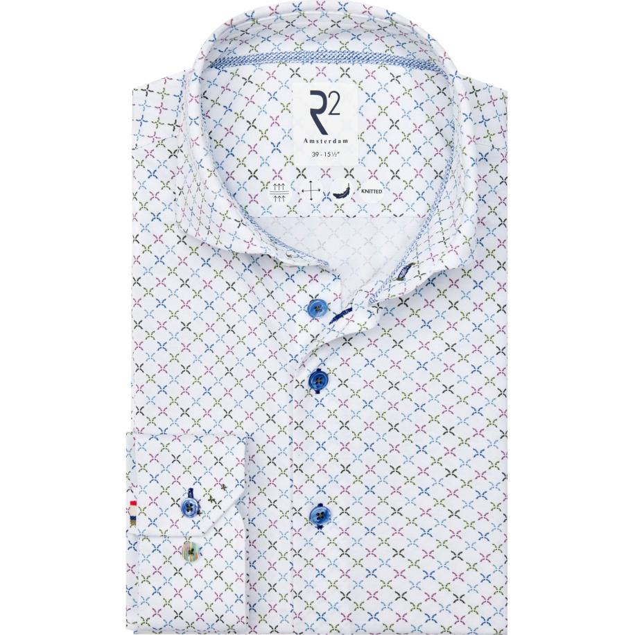 R2 Amsterdam Jersey shirt wit, Motief Wit