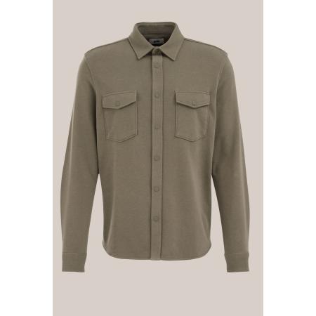 Fundamentals heren Regular fit overshirt van katoenmix - Regular fit - Olijfgroen - Katoen - Maat: XXL