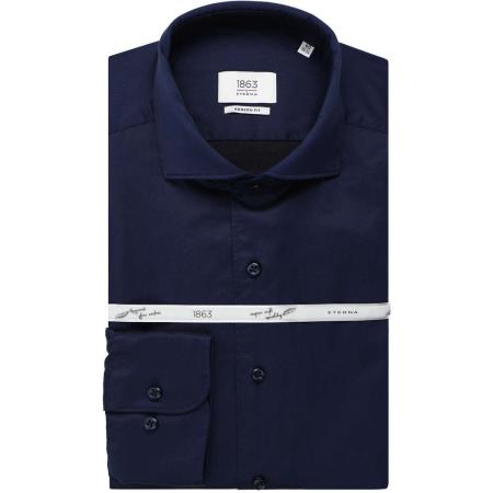 ETERNA 1863 Soft Tailoring Overhemd marine, Effen
