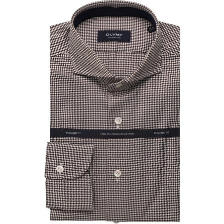 OLYMP SIGNATURE Overhemd bruin, Pied De Poule