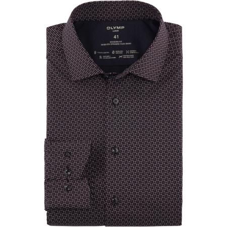 OLYMP Luxor 24/Seven Overhemd baksteenrood, Motief