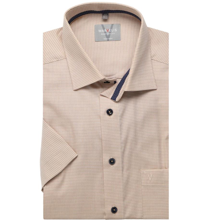 Marvelis Overhemd Korte mouw beige Bruin