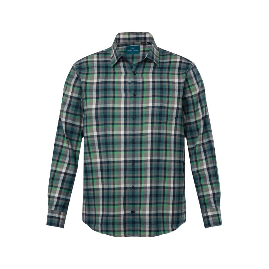 Boston Park Boston Park Overhemd groen / petrol / zwart -