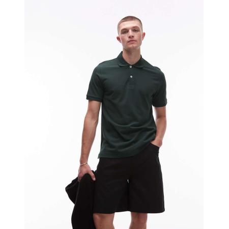 ARKET - Poloshirt van piqué jersey met korte mouwen in donkergroen