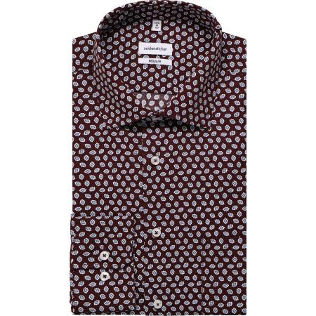 Seidensticker Overhemd donkerrood, Bedrukt