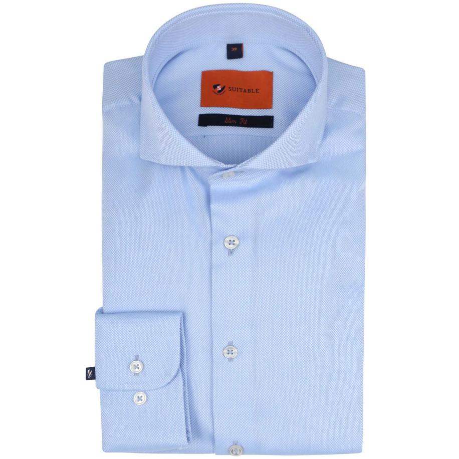 Suitable Non Iron Overhemd Blauw Blauw