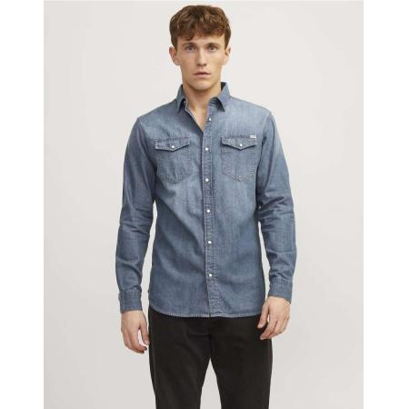Jack & Jones - Denim overhemd in donkerblauw